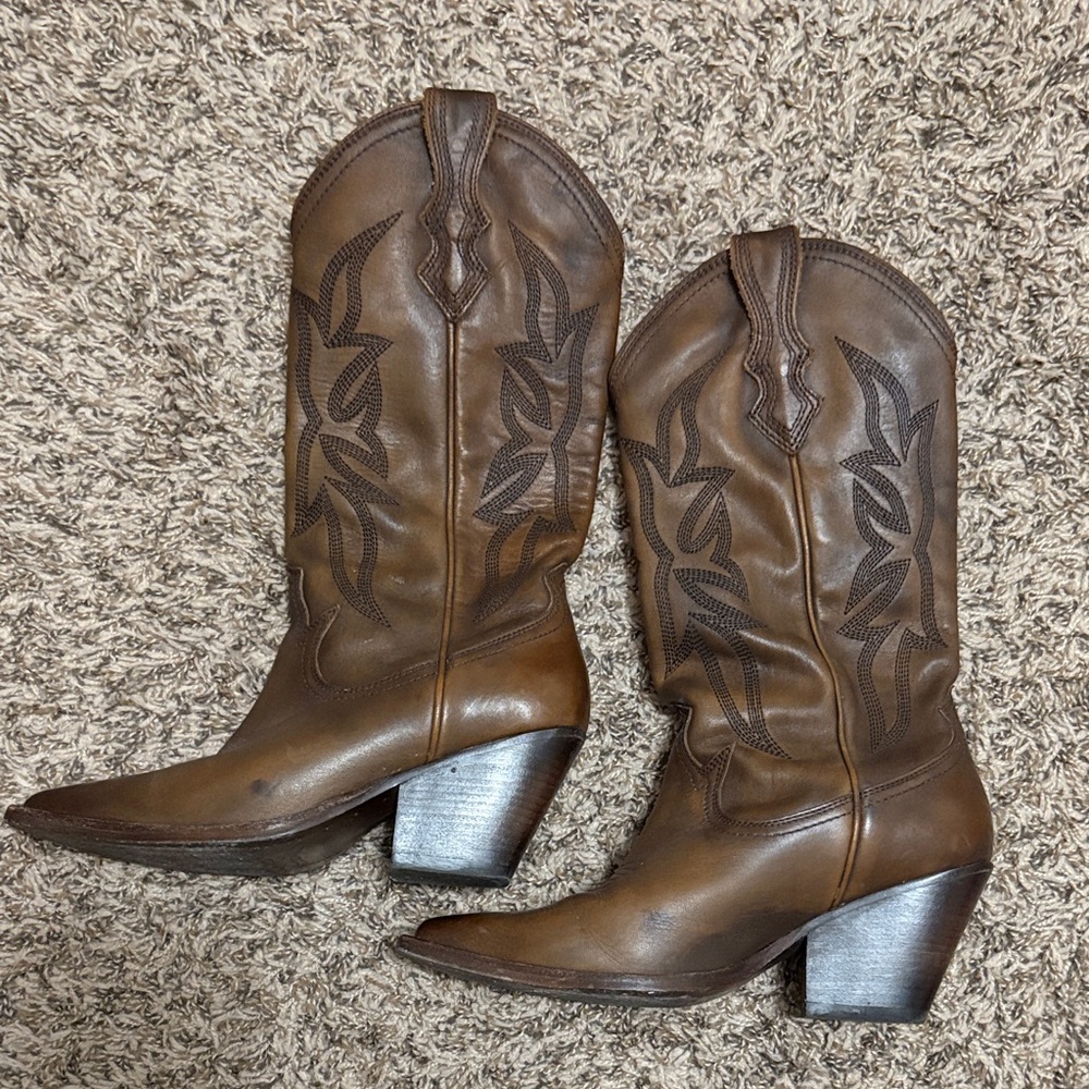 Thursday Boot Company Leather Women’s Cowboy Brown Western Boots 8.5 fits 7.5 👢